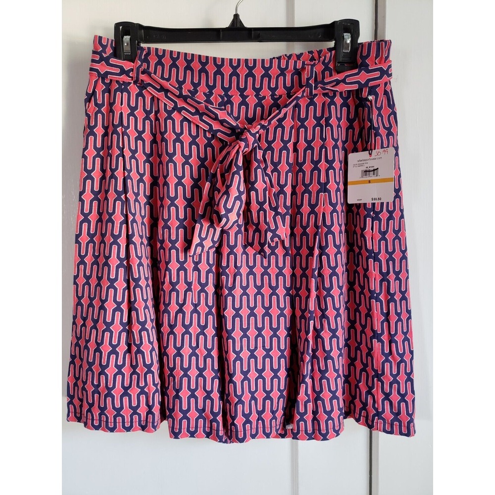 NWT rafaella weekend women elastic band waist pink and blue shorts sz SMALL